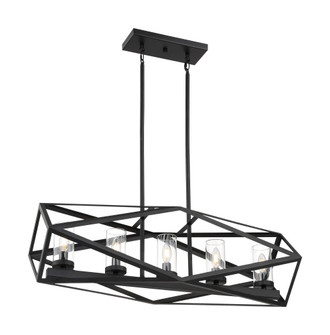 Zemi - 5 Light Island Pendant with Clear Glass - Black Finish (81|60/7305)