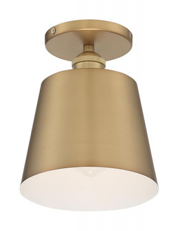 Motif - 1 Light Semi-Flush with- Brushed Brass and White Accents Finish (81|60/7321)