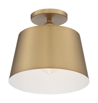 Motif - 1 Light Semi-Flush with White Accent - Brushed Brass and White Accents Finish (81|60/7322)