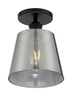 Motif - 1 Light Semi-Flush with Smoked Glass - Black and Smoked Glass Finish (81|60/7333)