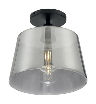 Motif - 1 Light Semi-Flush with Smoked Glass - Black and Smoked Glass Finish (81|60/7334)