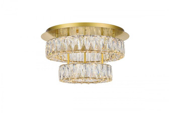 Monroe LED light gold Flush Mount Clear Royal Cut Crystal (758|3503F18L2G)