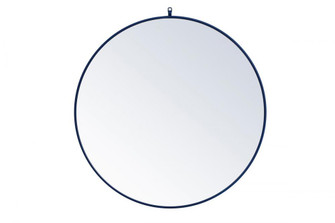 Metal frame round mirror with decorative hook 39 inch in Blue (758|MR4739BL)