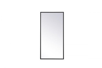 Metal frame rectangle mirror 14x28 inch in black (758|MR41428BK)
