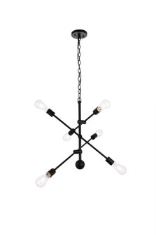 Axel 6 lights black pendant with chain (758|LD8006D29BLA)