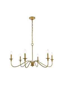 Rohan 6 Lights Brass Chandelier (758|LD5006D36BR)