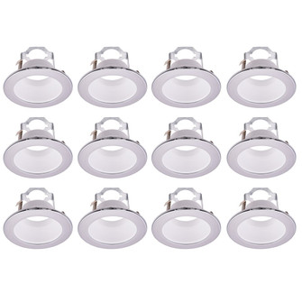 4 Inch Chrome & Matte Frosted White Baffle Trim, with Socket Bracket, Fits Br20/R20/Par20 12 Pack (758|R4-495CW-12PK)