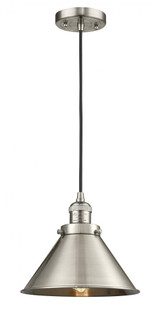 Briarcliff - 1 Light - 10 inch - Brushed Satin Nickel - Cord hung - Mini Pendant (3442|201C-SN-M10-SN)