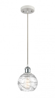Athens Deco Swirl - 1 Light - 6 inch - White Polished Chrome - Cord hung - Mini Pendant (3442|516-1P-WPC-G1213-6-LED)