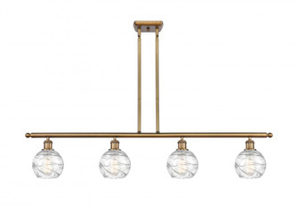Athens Deco Swirl - 4 Light - 48 inch - Brushed Brass - Stem hung - Island Light (3442|516-4I-BB-G1213-6)