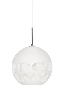 Besa, Rocky Cord Pendant, White, Satin Nickel Finish, 1x60W Medium Base (127|1JC-ROCKYWH-SN)