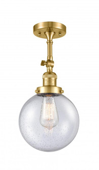 Beacon - 1 Light - 8 inch - Satin Gold - Adjustable Semi-Flush Mount (3442|201F-SG-G204-8-LED)