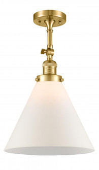 Cone - 1 Light - 12 inch - Satin Gold - Adjustable Semi-Flush Mount (3442|201F-SG-G41-L)