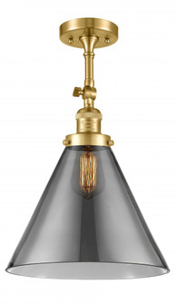Cone - 1 Light - 12 inch - Satin Gold - Adjustable Semi-Flush Mount (3442|201F-SG-G43-L-LED)