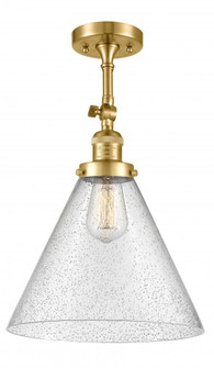 Cone - 1 Light - 12 inch - Satin Gold - Adjustable Semi-Flush Mount (3442|201F-SG-G44-L)