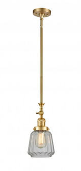 Chatham - 1 Light - 7 inch - Satin Gold - Stem Hung - Adjustable Mini Pendant (3442|206-SG-G142)