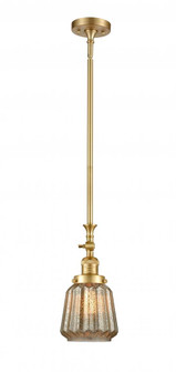 Chatham - 1 Light - 7 inch - Satin Gold - Stem Hung - Adjustable Mini Pendant (3442|206-SG-G146)