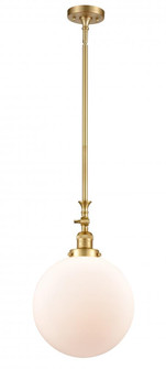 Beacon - 1 Light - 12 inch - Satin Gold - Stem Hung - Adjustable Mini Pendant (3442|206-SG-G201-12-LED)