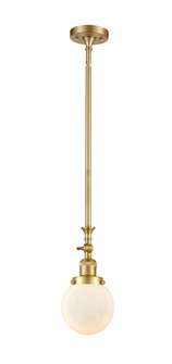 Beacon - 1 Light - 6 inch - Satin Gold - Stem Hung - Adjustable Mini Pendant (3442|206-SG-G201-6-LED)