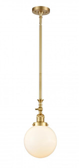 Beacon - 1 Light - 8 inch - Satin Gold - Stem Hung - Adjustable Mini Pendant (3442|206-SG-G201-8)