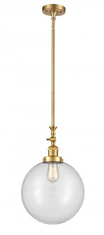 Beacon - 1 Light - 12 inch - Satin Gold - Stem Hung - Adjustable Mini Pendant (3442|206-SG-G202-12-LED)