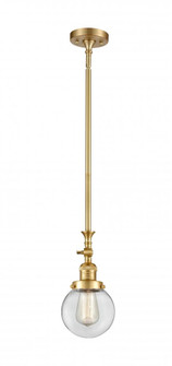 Beacon - 1 Light - 6 inch - Satin Gold - Stem Hung - Mini Pendant (3442|206-SG-G202-6)