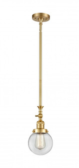 Beacon - 1 Light - 6 inch - Satin Gold - Stem Hung - Adjustable Mini Pendant (3442|206-SG-G202-6-LED)