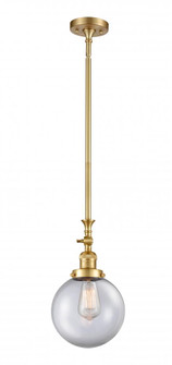 Beacon - 1 Light - 8 inch - Satin Gold - Stem Hung - Adjustable Mini Pendant (3442|206-SG-G202-8)