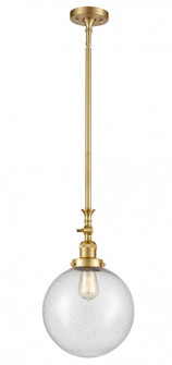 Beacon - 1 Light - 10 inch - Satin Gold - Stem Hung - Adjustable Mini Pendant (3442|206-SG-G204-10-LED)