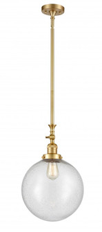 Beacon - 1 Light - 12 inch - Satin Gold - Stem Hung - Adjustable Mini Pendant (3442|206-SG-G204-12-LED)