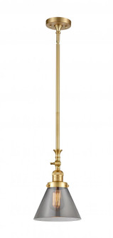 Cone - 1 Light - 8 inch - Satin Gold - Stem Hung - Adjustable Mini Pendant (3442|206-SG-G43)