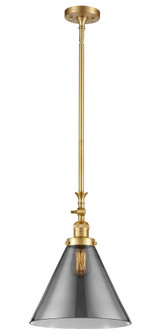 Cone - 1 Light - 12 inch - Satin Gold - Stem Hung - Adjustable Mini Pendant (3442|206-SG-G43-L-LED)