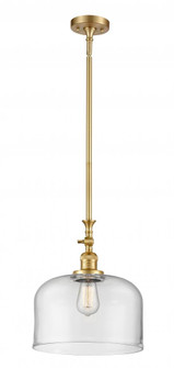Bell - 1 Light - 12 inch - Satin Gold - Stem Hung - Adjustable Mini Pendant (3442|206-SG-G72-L-LED)