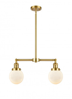 Beacon - 2 Light - 23 inch - Satin Gold - Stem Hung - Adjustable Island Light (3442|209-SG-G201-6)