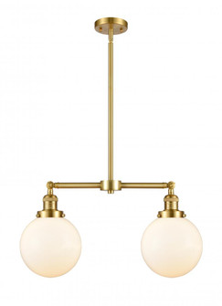 Beacon - 2 Light - 25 inch - Satin Gold - Stem Hung - Adjustable Island Light (3442|209-SG-G201-8)