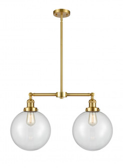Beacon - 2 Light - 25 inch - Satin Gold - Stem Hung - Adjustable Island Light (3442|209-SG-G202-10-LED)