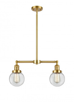 Beacon - 2 Light - 23 inch - Satin Gold - Stem Hung - Adjustable Island Light (3442|209-SG-G202-6-LED)