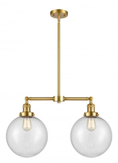 Beacon - 2 Light - 25 inch - Satin Gold - Stem Hung - Adjustable Island Light (3442|209-SG-G204-10)