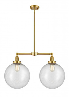 Beacon - 2 Light - 27 inch - Satin Gold - Stem Hung - Island Light (3442|209-SG-G204-12-LED)