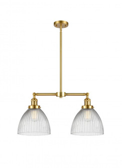 Seneca Falls - 2 Light - 21 inch - Satin Gold - Stem Hung - Adjustable Island Light (3442|209-SG-G222-LED)