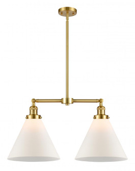 Cone - 2 Light - 21 inch - Satin Gold - Stem Hung - Adjustable Island Light (3442|209-SG-G41-L)