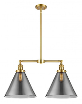 Cone - 2 Light - 21 inch - Satin Gold - Stem Hung - Adjustable Island Light (3442|209-SG-G43-L-LED)