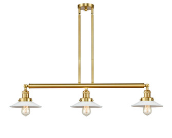Halophane - 3 Light - 41 inch - Satin Gold - Stem Hung - Adjustable Island Light (3442|213-SG-G1-LED)