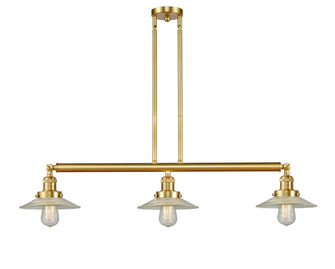 Halophane - 3 Light - 41 inch - Satin Gold - Stem Hung - Adjustable Island Light (3442|213-SG-G2-LED)