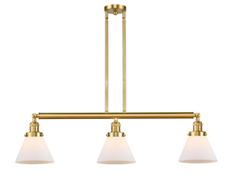 Cone - 3 Light - 40 inch - Satin Gold - Stem Hung - Adjustable Island Light (3442|213-SG-G41)