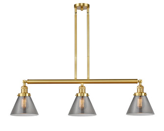 Cone - 3 Light - 40 inch - Satin Gold - Stem Hung - Adjustable Island Light (3442|213-SG-G43-LED)