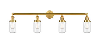 Dover - 4 Light - 43 inch - Satin Gold - Adjustable Bath Vanity Light (3442|215-SG-G314-LED)