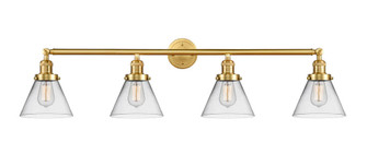 Cone - 4 Light - 44 inch - Satin Gold - Adjustable Bath Vanity Light (3442|215-SG-G42-LED)