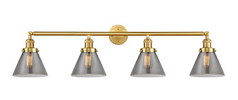 Cone - 4 Light - 44 inch - Satin Gold - Adjustable Bath Vanity Light (3442|215-SG-G43-LED)