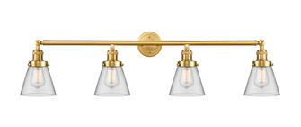 Cone - 4 Light - 42 inch - Satin Gold - Adjustable Bath Vanity Light (3442|215-SG-G62)